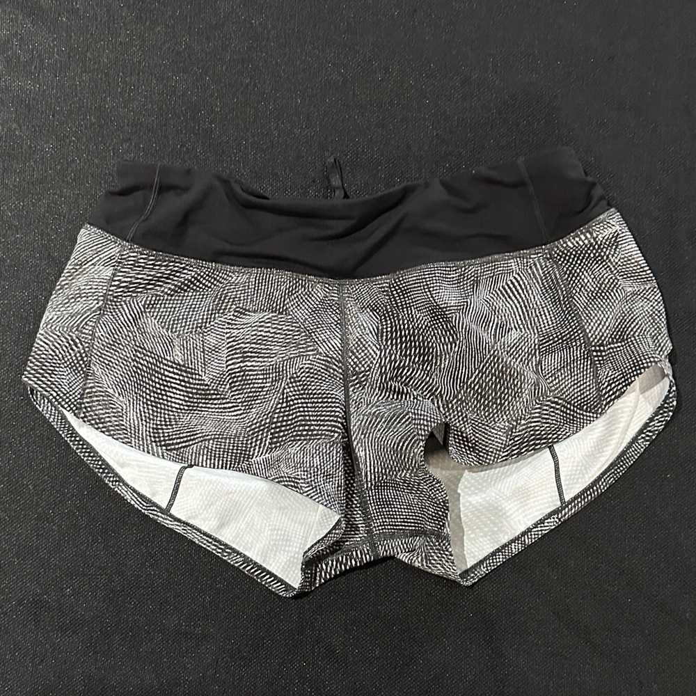 Lululemon Athletica Black and White Speed Up Shorts